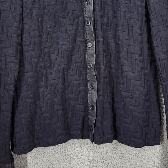 Anne Fontaine Sabine Black Textured Chevron Button Up Shirt Size 3 (US 4/6) - Picture 9 of 12